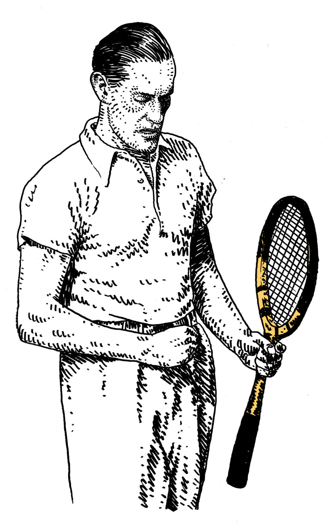 Tennisstjerne Gottfried Von Cramm Kunstværk Tapet Wallpaper