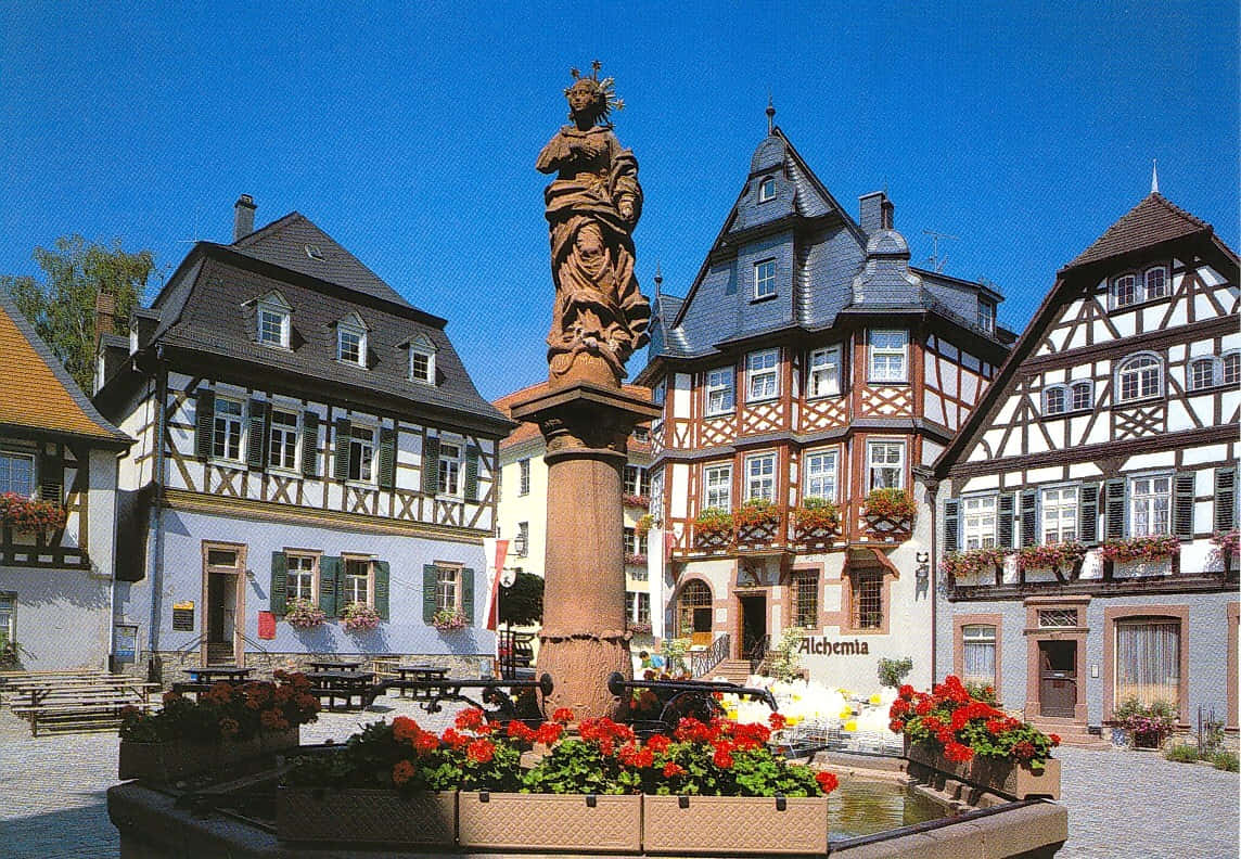 Detmaleriske Landskab I Oberstdorf, Tyskland.