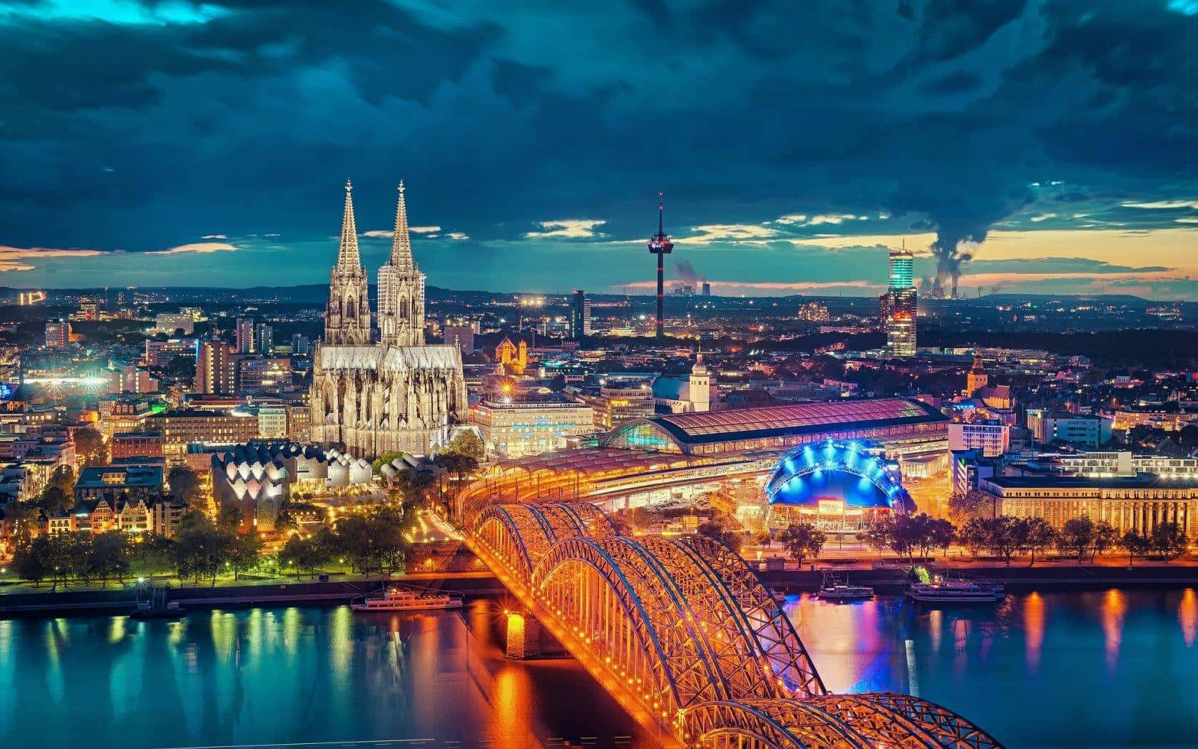 Bridge Over The Rhine River in Cologne, Germany