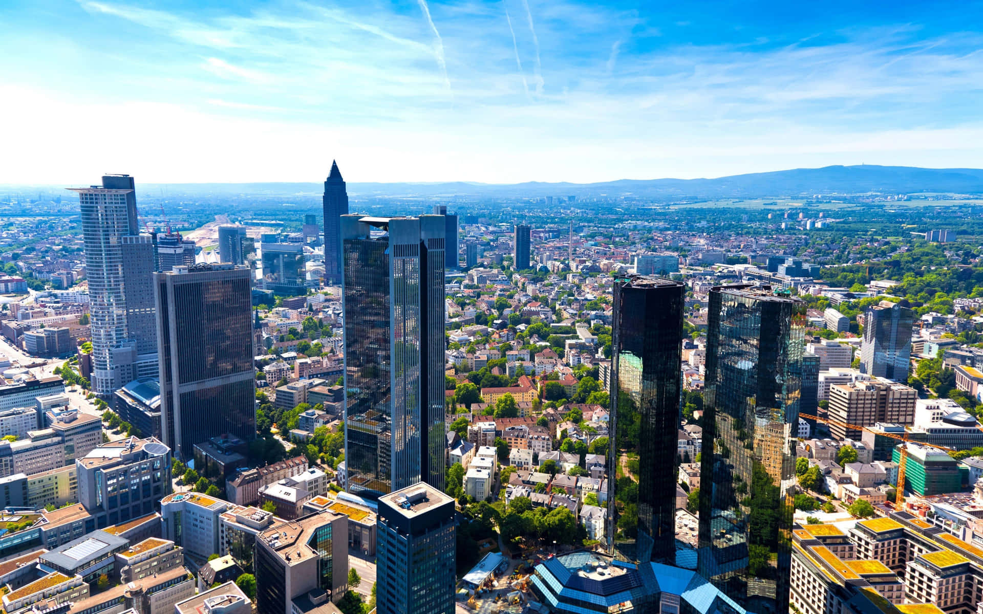 The iconic skyline of Frankfurt, Germany