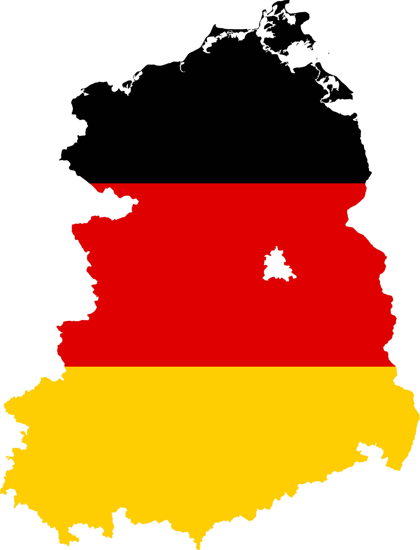 Germany Flag Map Outline PNG