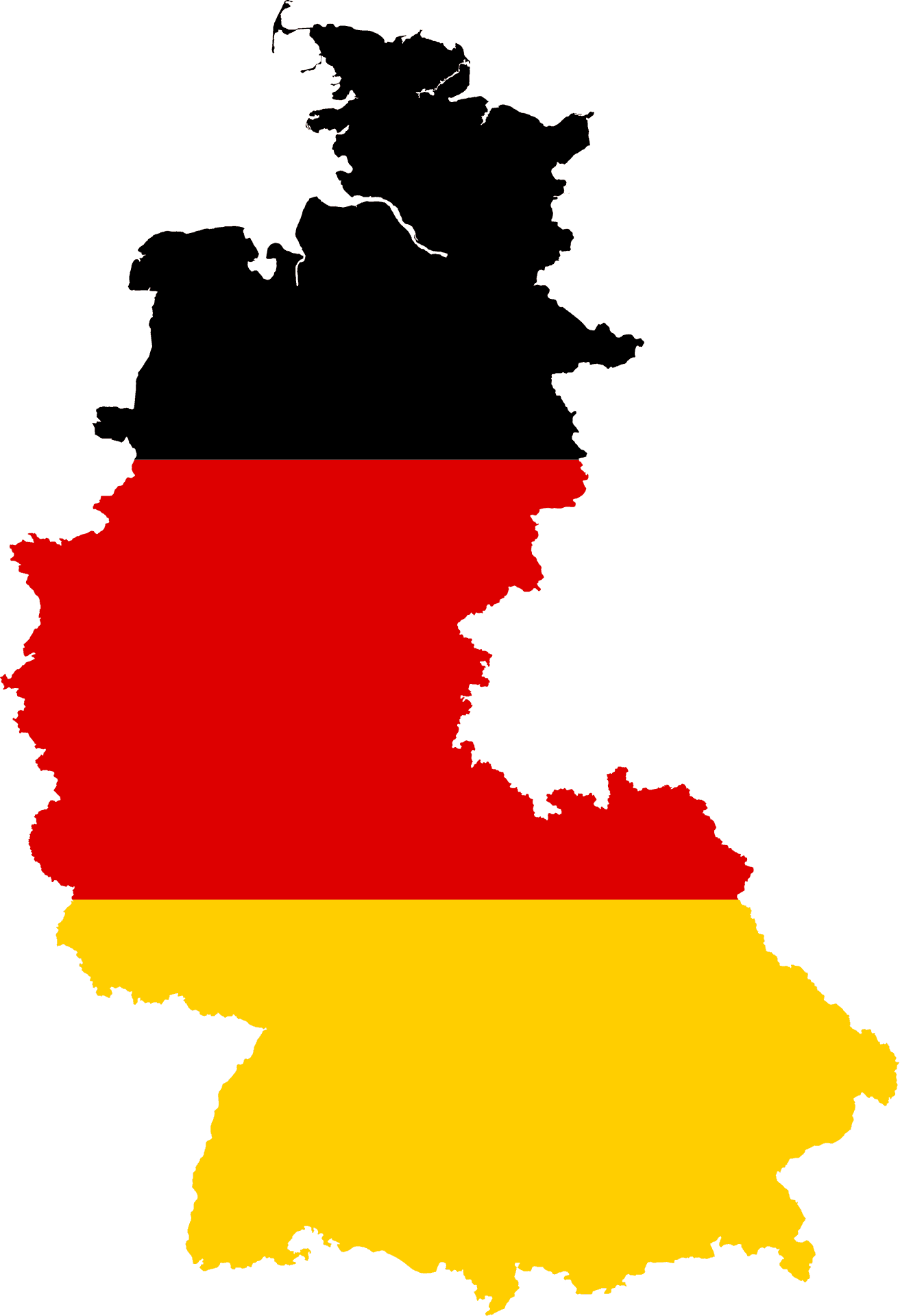 Germany Flag Map Silhouette PNG