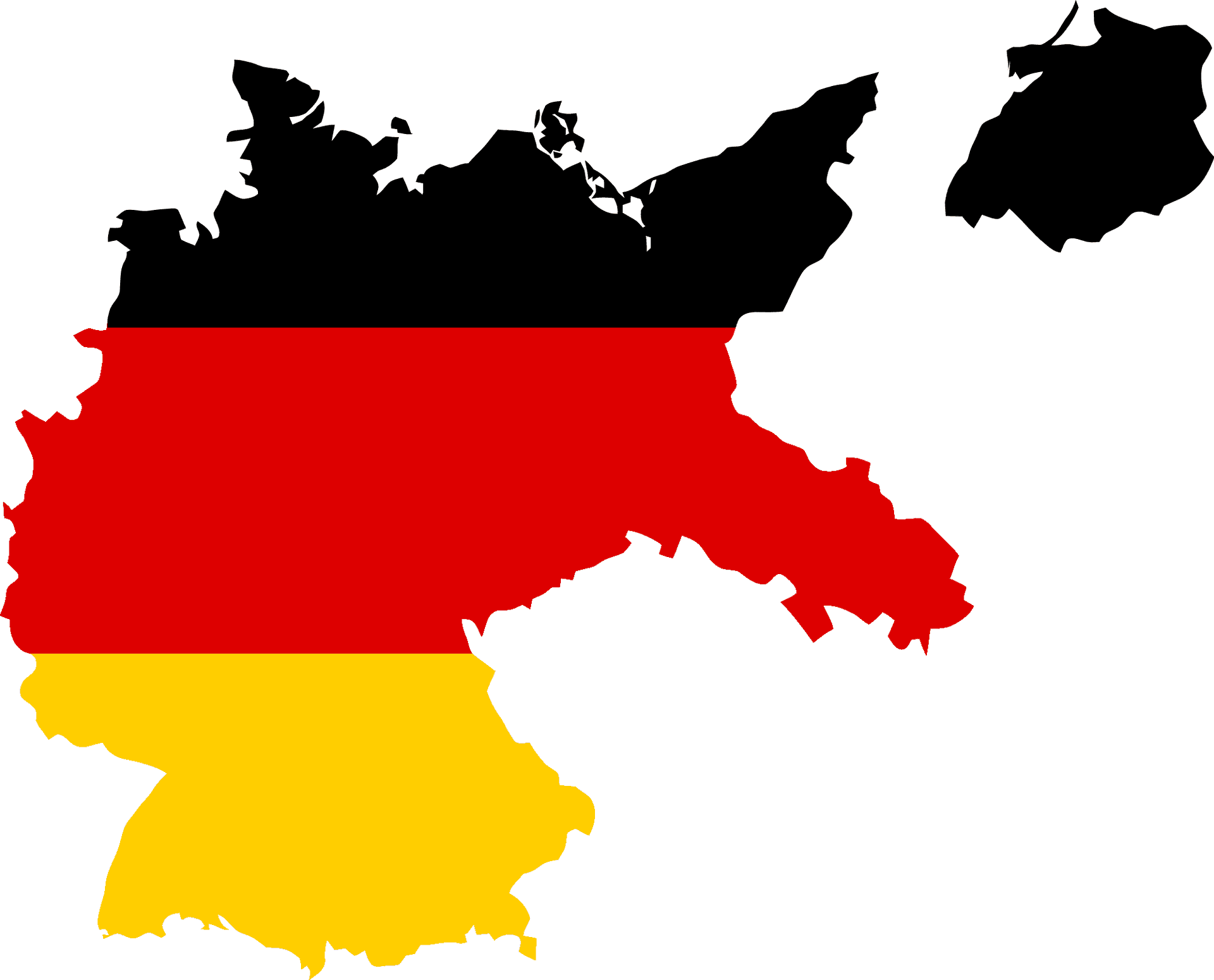 Germany Flag Map Silhouette PNG