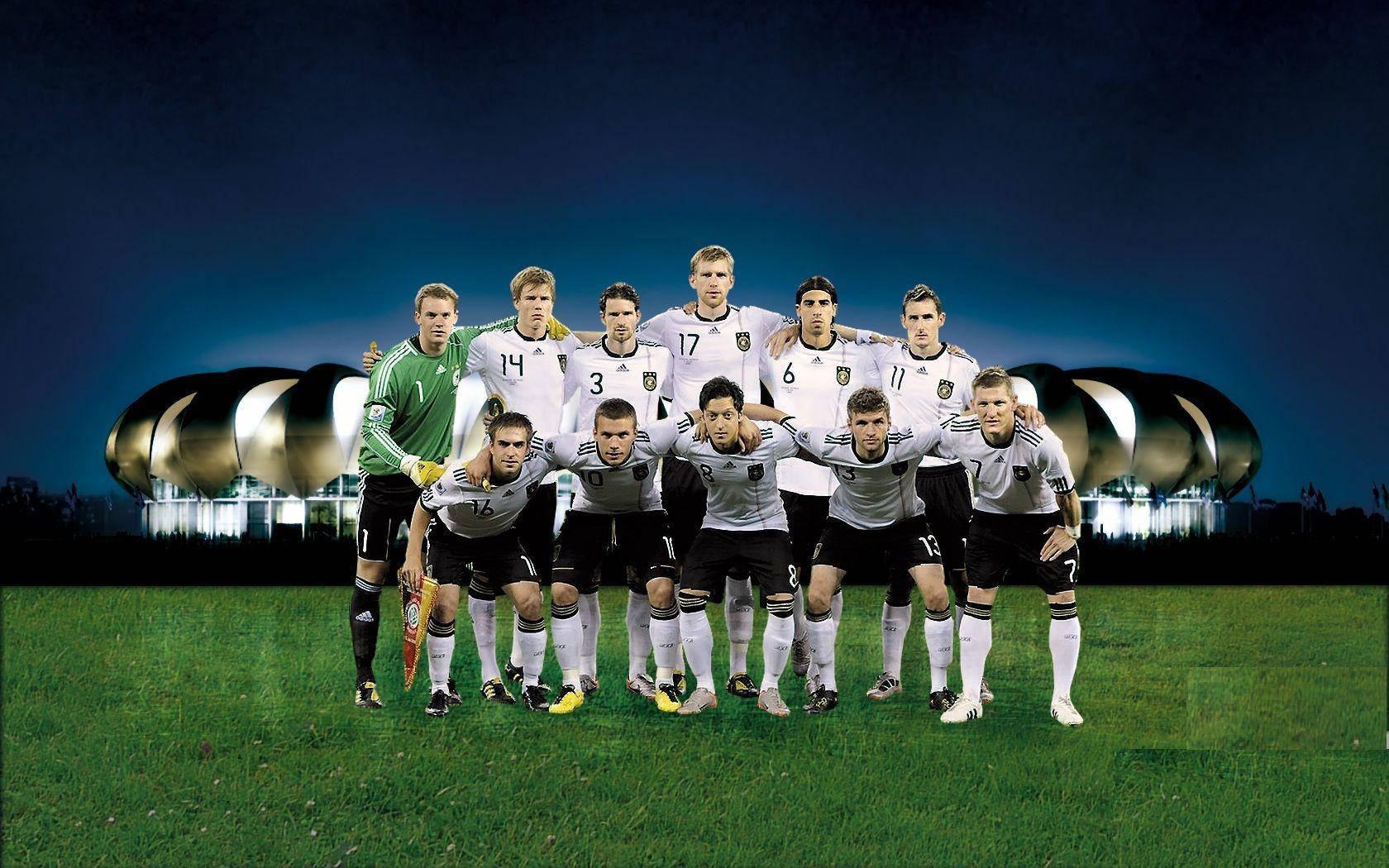 Germany National Football Team Players At Olympia Park Wallpaper