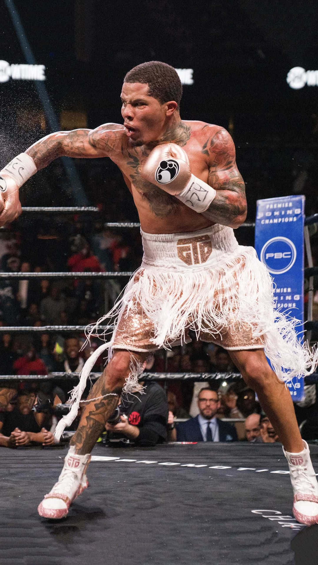 A Boxer In A Feathered Skirt Is Fighting Wallpaper
