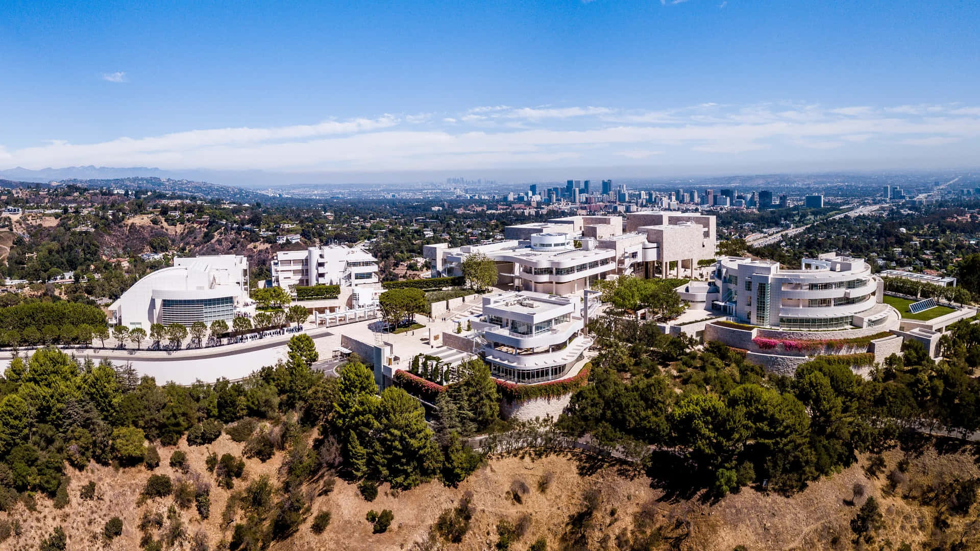 Download Getty Center Aerial View Los Angeles Wallpaper | Wallpapers.com