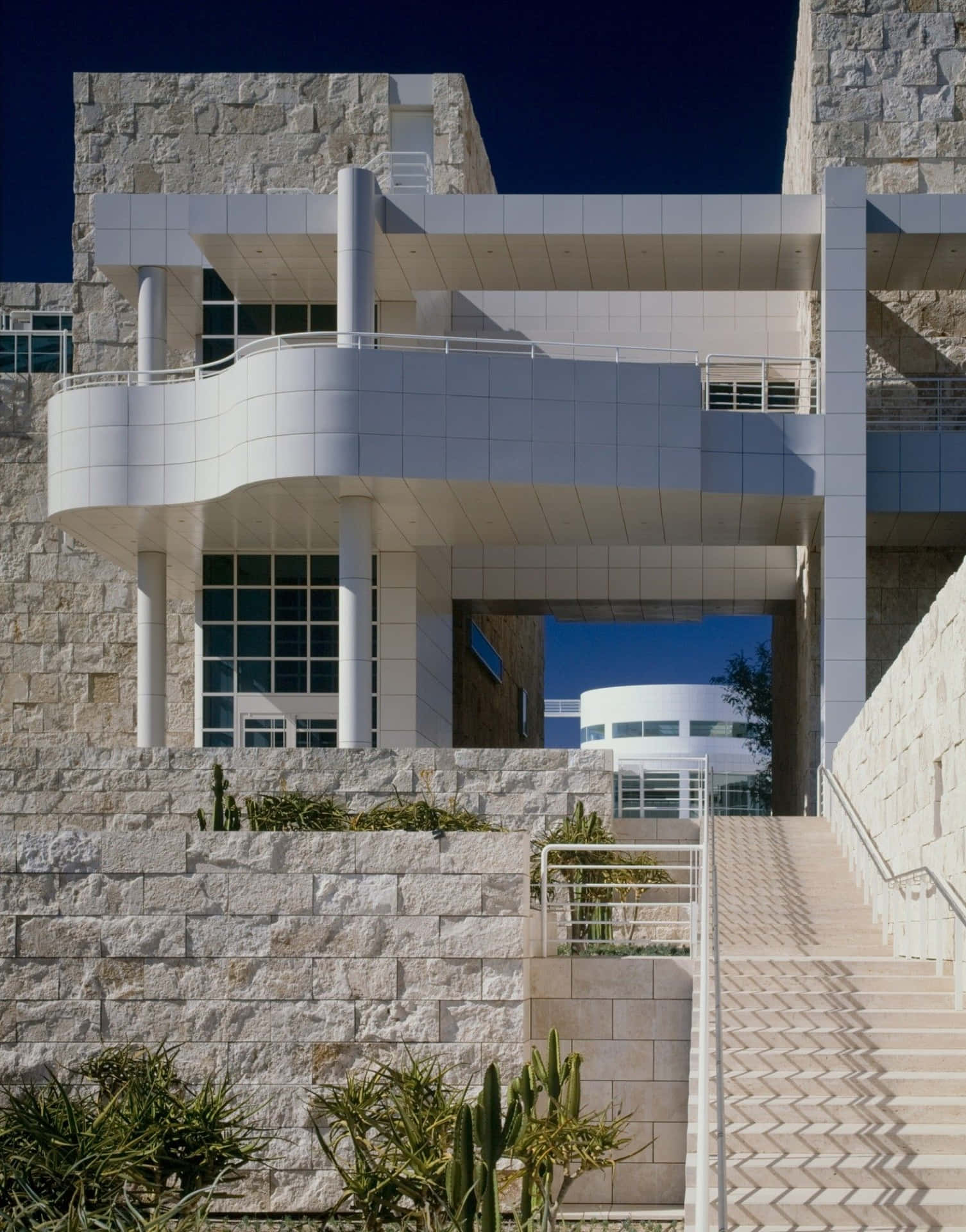 Getty Center Architecture Staircase Wallpaper