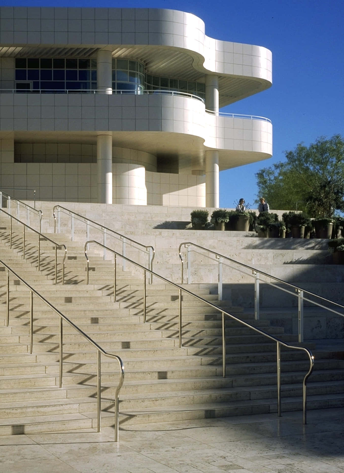 Getty Center Architectuur Trappen Achtergrond