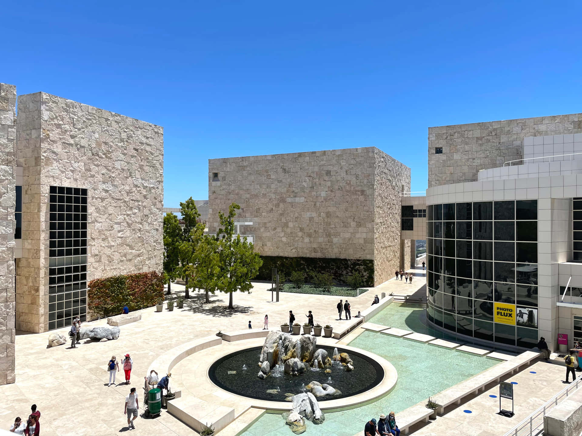 Download Getty Center Courtyardand Architecture Wallpaper | Wallpapers.com