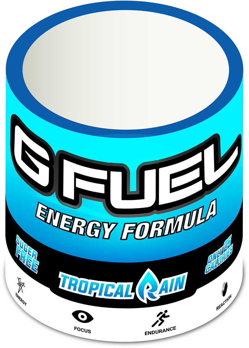 Gfuel Tropical Rain Energy Formula Container PNG