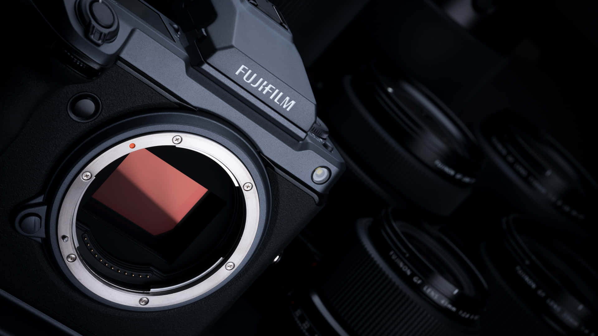 Fujifilmkamera Och Objektiv Gfx Bakgrundsbild.