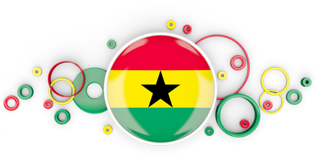 Ghana Flag Abstract Bubble Design PNG