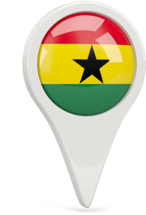 Ghana Flag Map Marker PNG