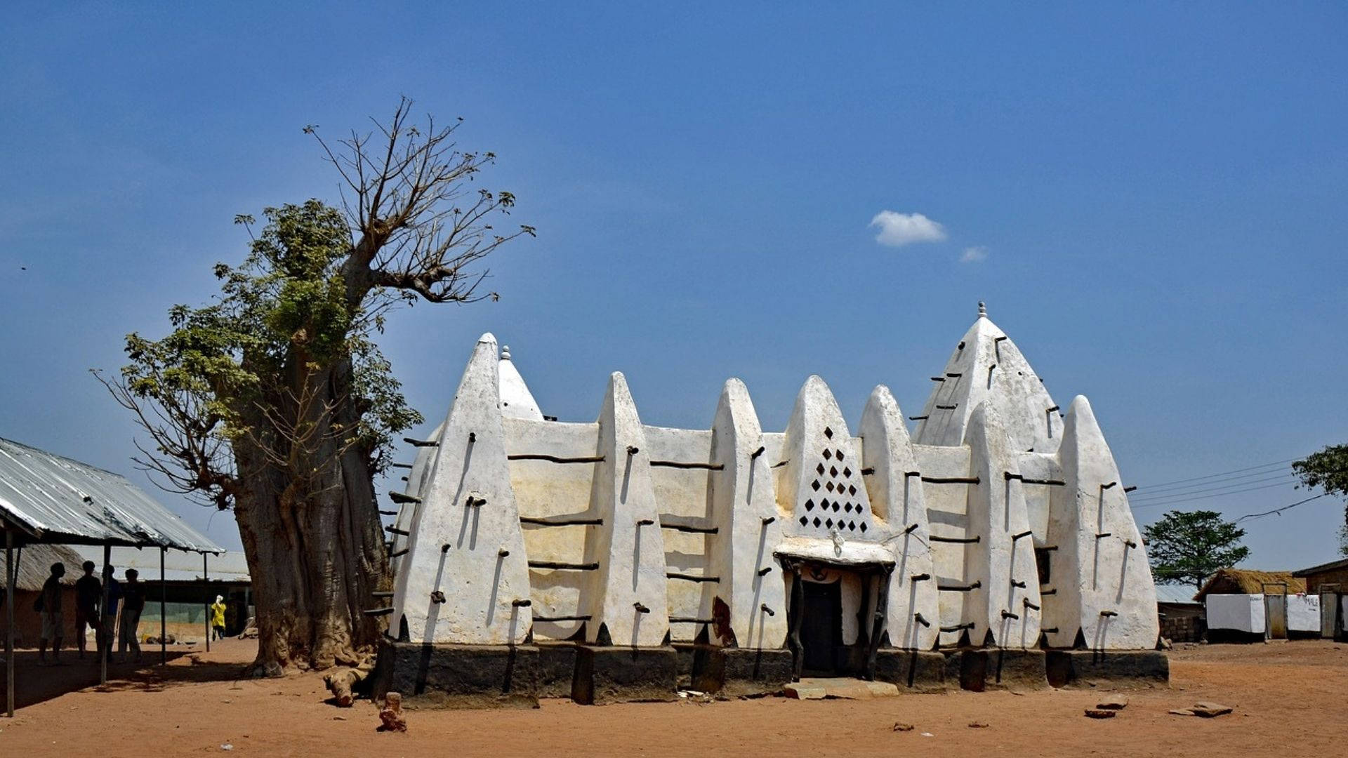 Mezquitade Larabanga En Ghana Fondo de pantalla