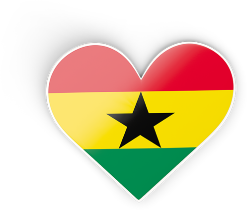 Ghana Love Heart Flag Graphic PNG