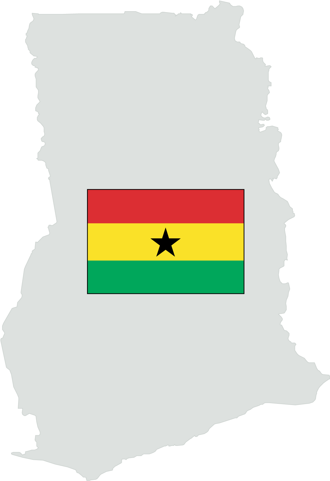 Ghana Mapand Flag PNG