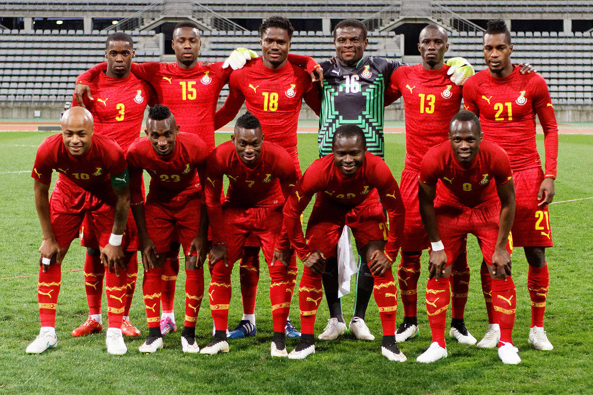 Ghana National Fodboldhold i rød tapet Wallpaper