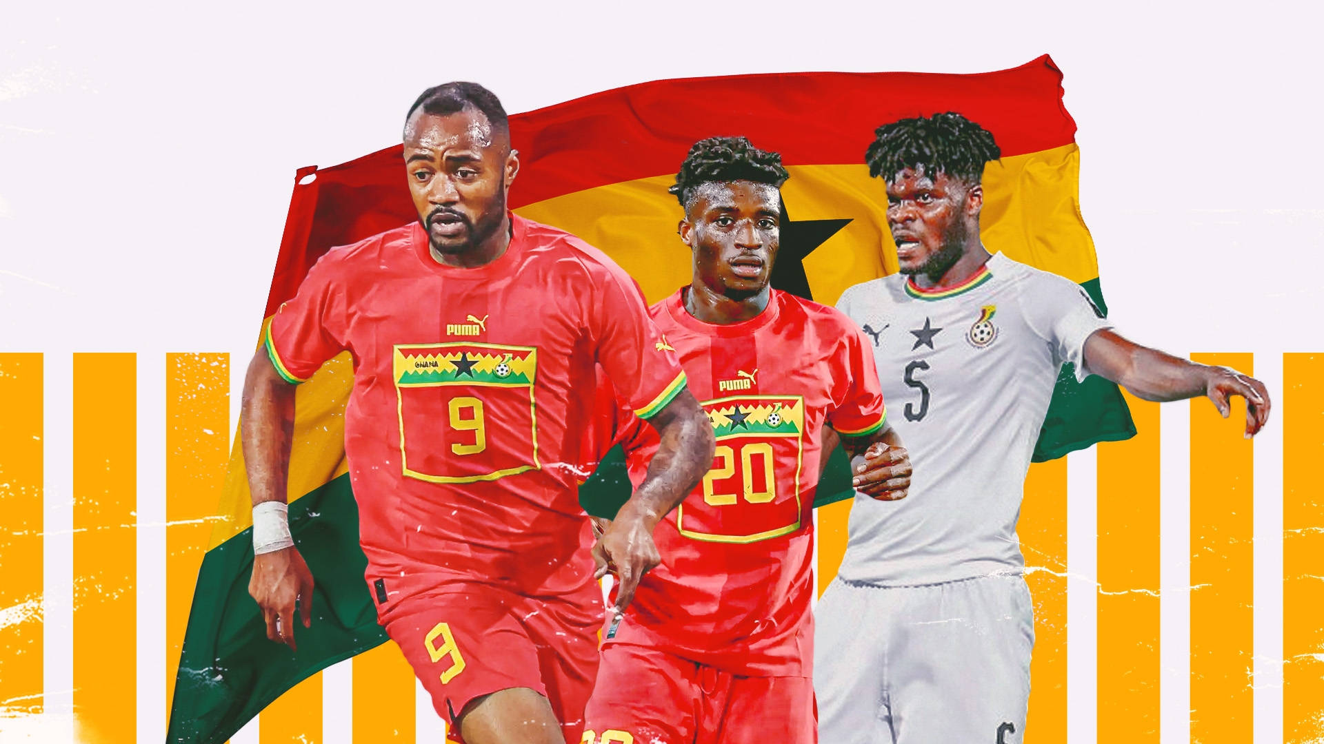 Portadoresdel Estandarte Del Equipo Nacional De Fútbol De Ghana. Fondo de pantalla