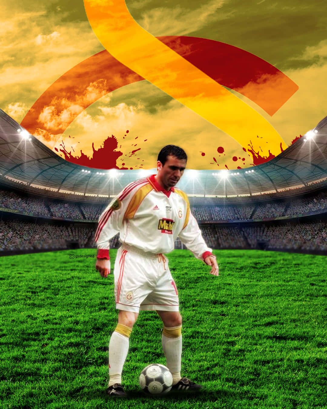 (this Could Be Used As A Potential Wallpaper With An Image Of Gheorghe Hagi In A Galatasaray Jersey.) Wallpaper