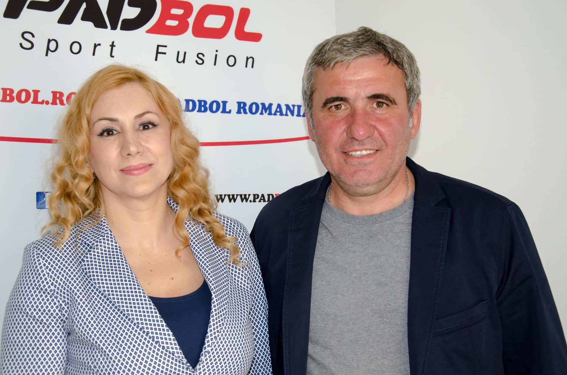 Caption: Gheorghe Hagi with Elisabeta Gherghisan in a Candid Moment Wallpaper