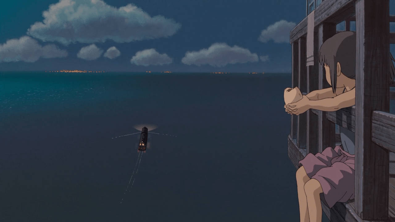 Ghibli Chihiro In Balcony Background