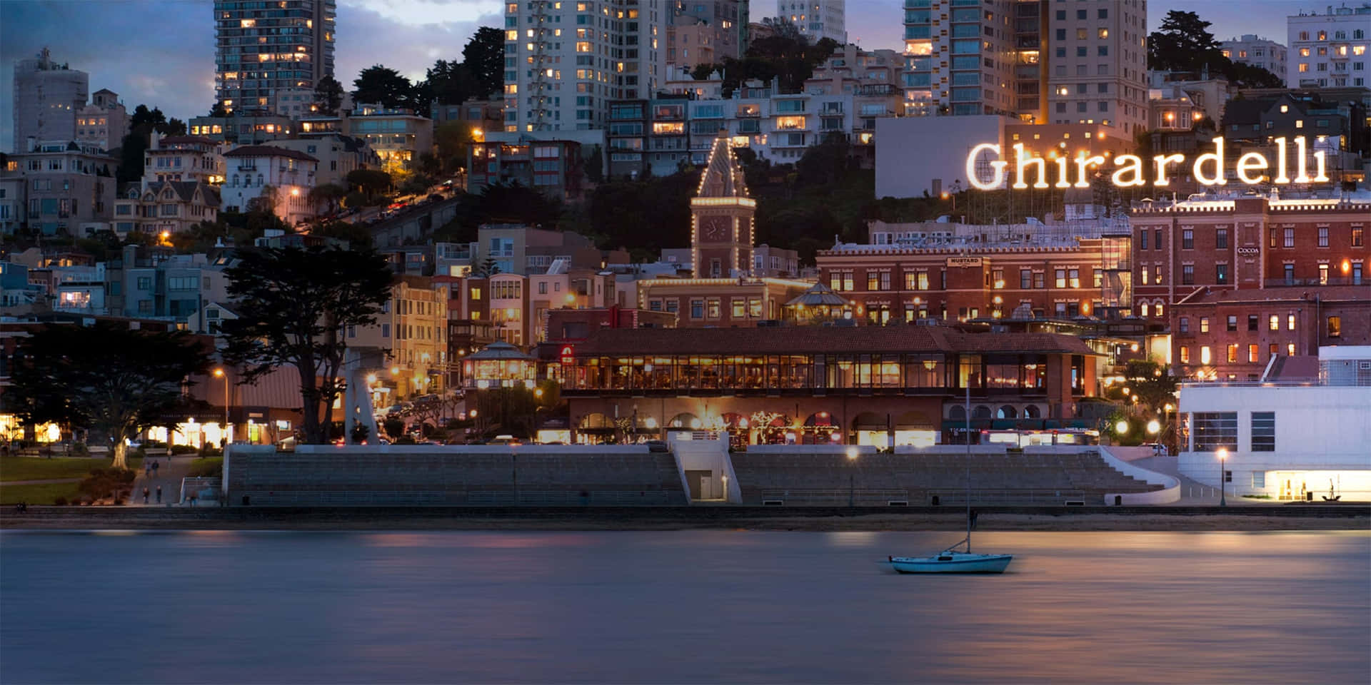 Ghiradelli Square From The Ocean Wallpaper