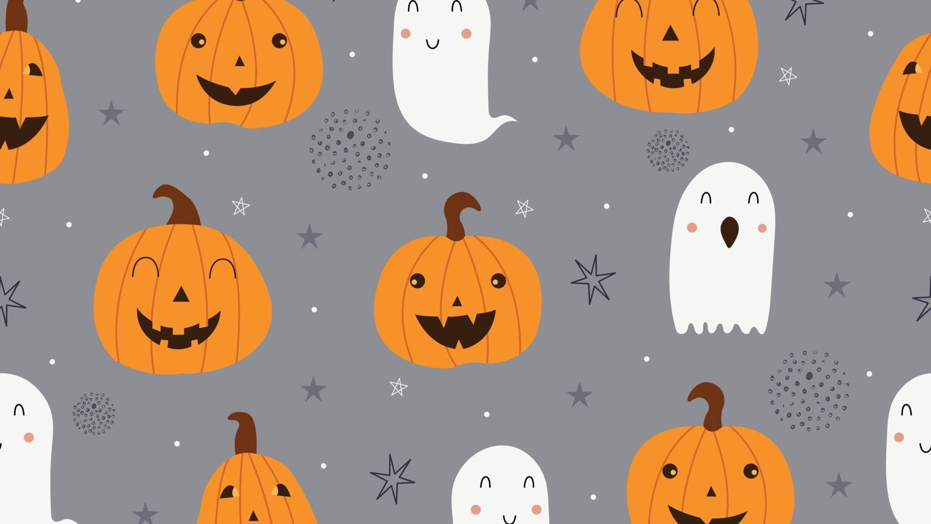 Ghost And Pumpkin Cartoon Halloween Wallpaper