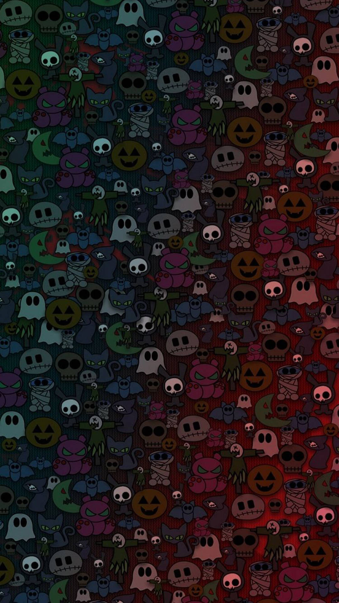 Ghost And Skull Halloween Iphone Wallpaper