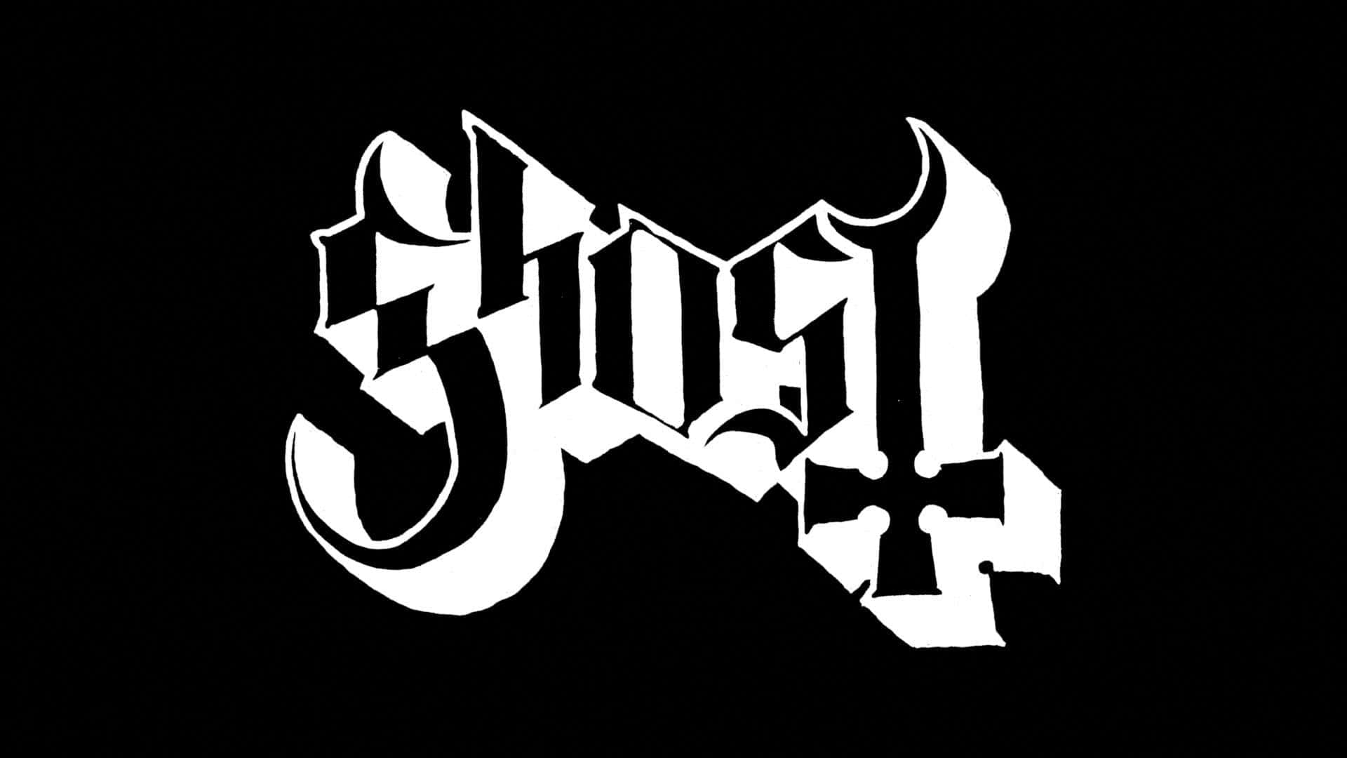 Designdes Ghost-bandnamens In Schwarz-weiß Wallpaper