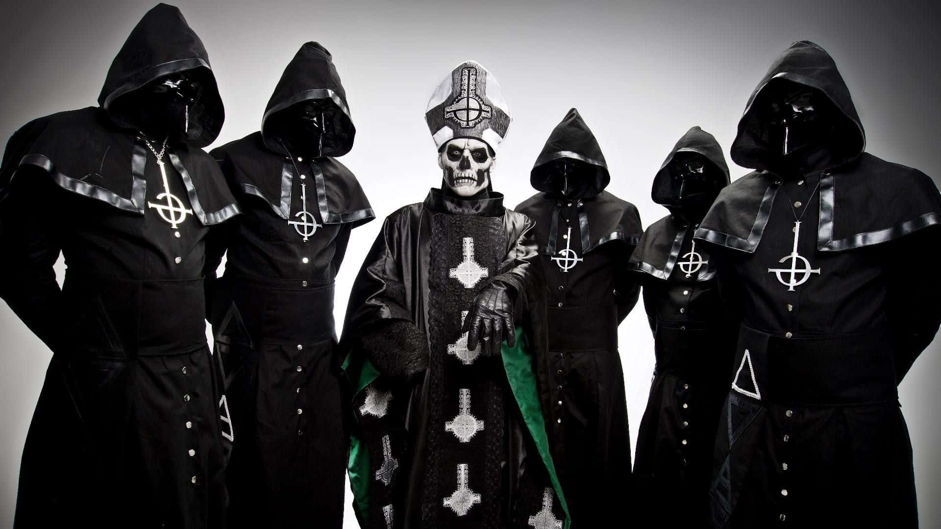 Ghost Band Members In Black Cloaks Wallpaper