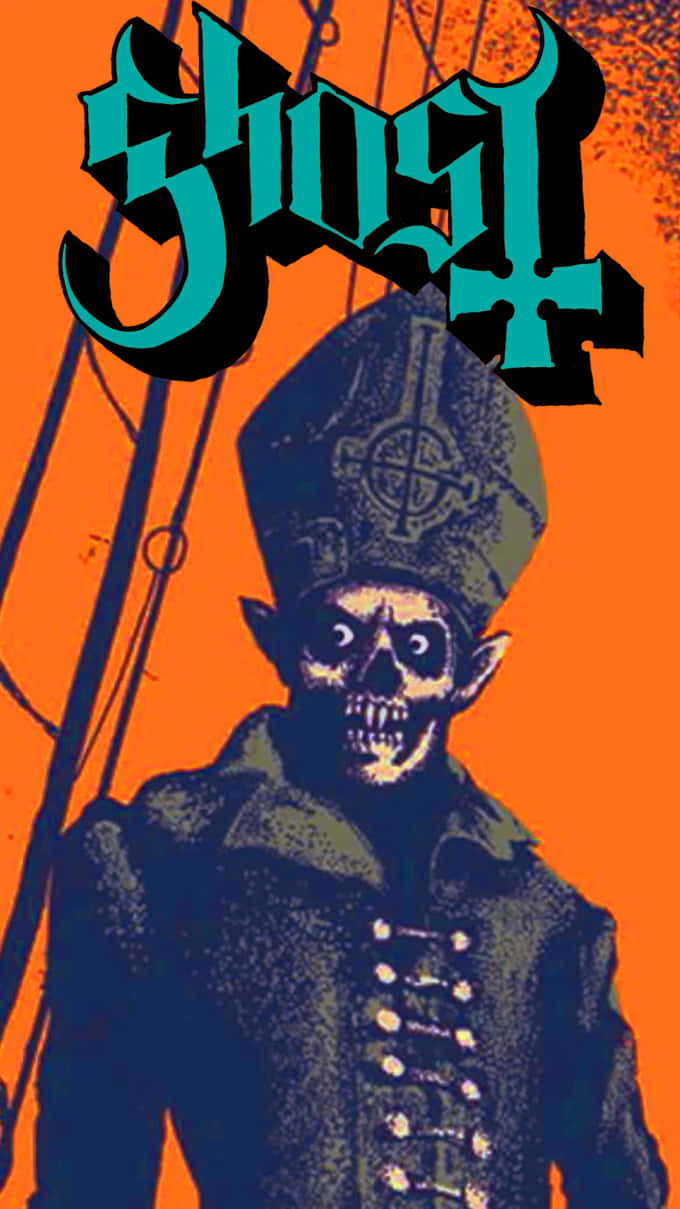 Spökbandschefenpapa Nihil Orange (for A Wallpaper Featuring The Ghost Band And Papa Nihil In Orange Colors) Wallpaper