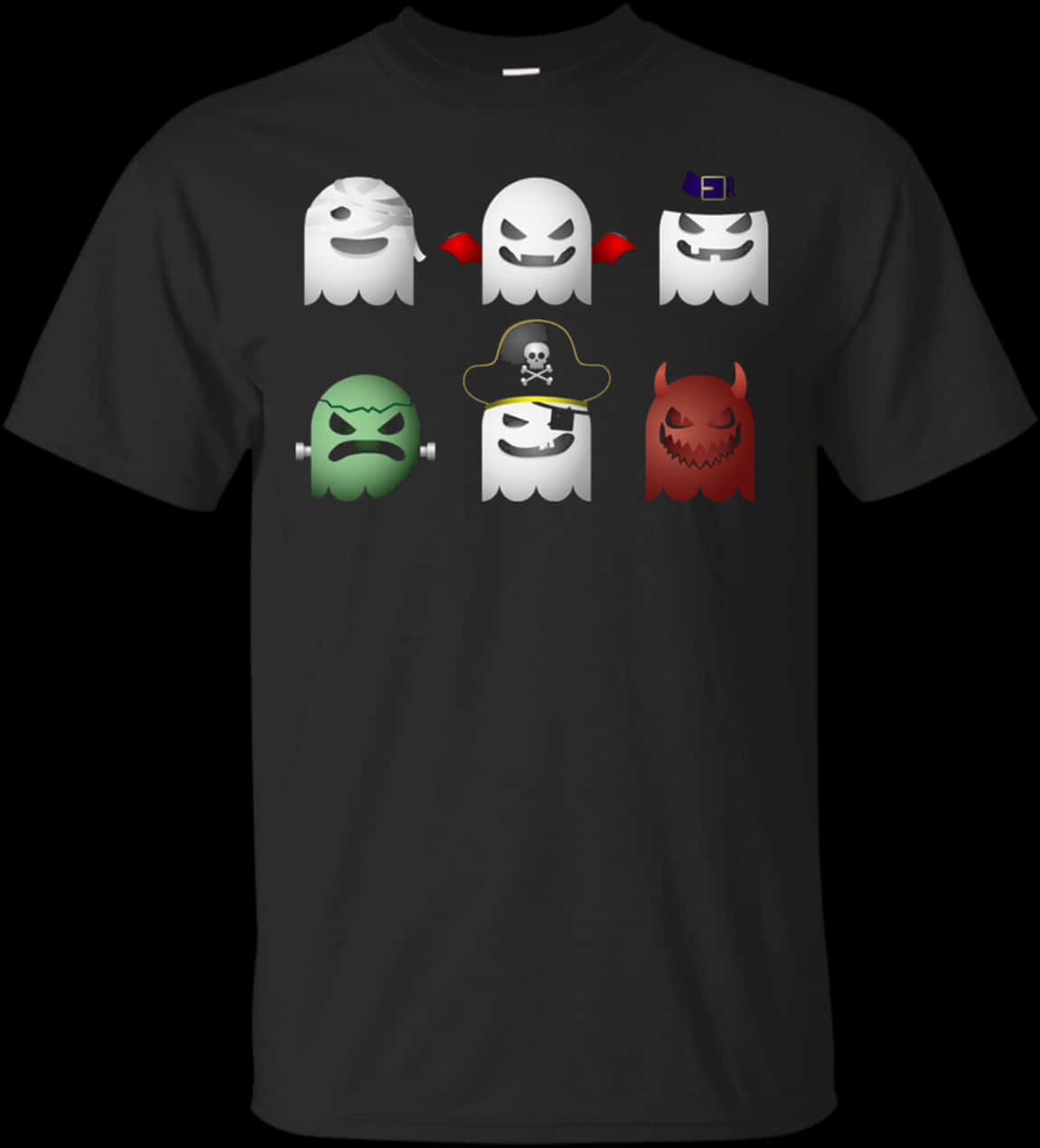 Ghost Emoji Themed T Shirt Design PNG