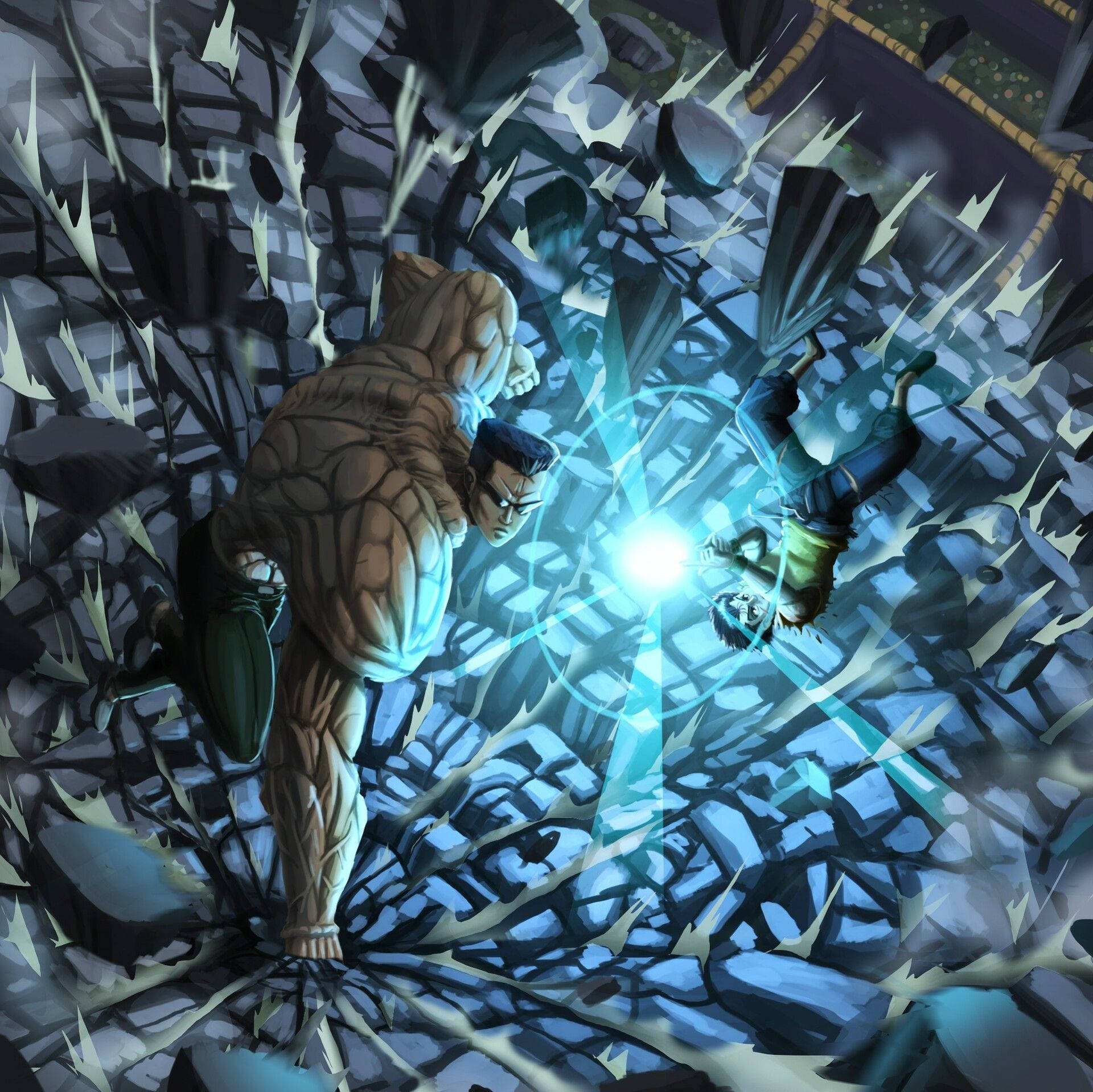 Ghost Fighter Toguro blander sin cybervisuelle magi med et futuristisk touch. Wallpaper