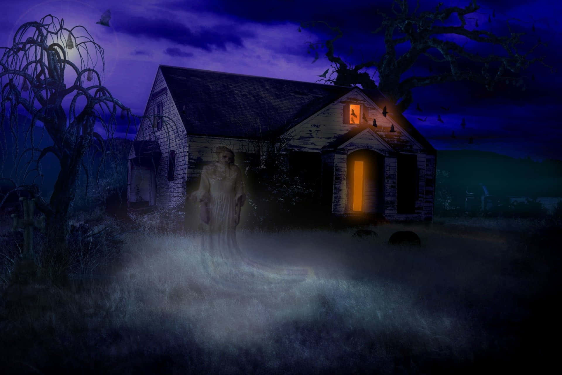 Macabre Ghost Haunted House Picture