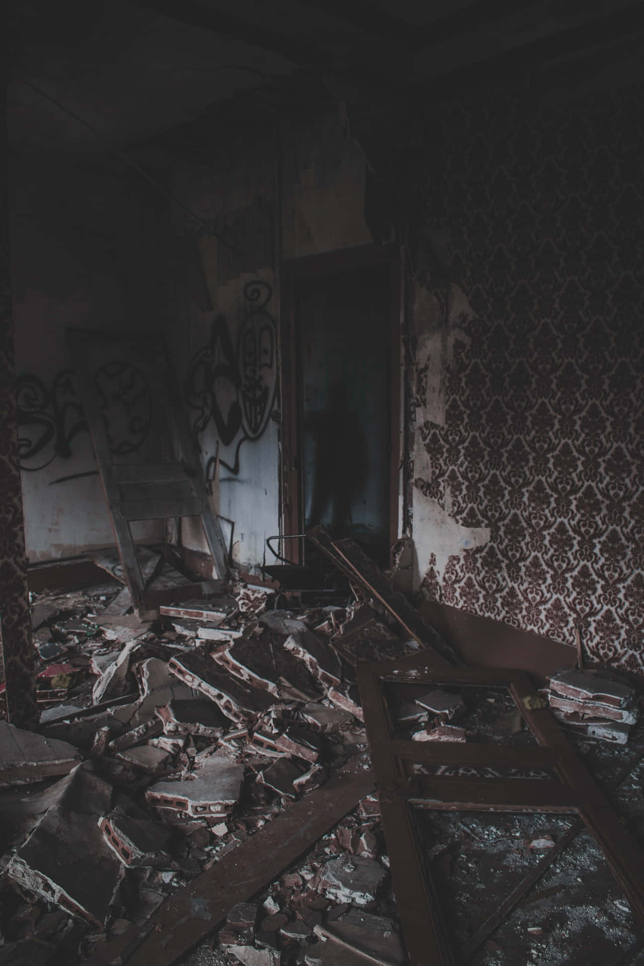 Imagende Una Casa En Ruinas Embrujada Por Fantasmas