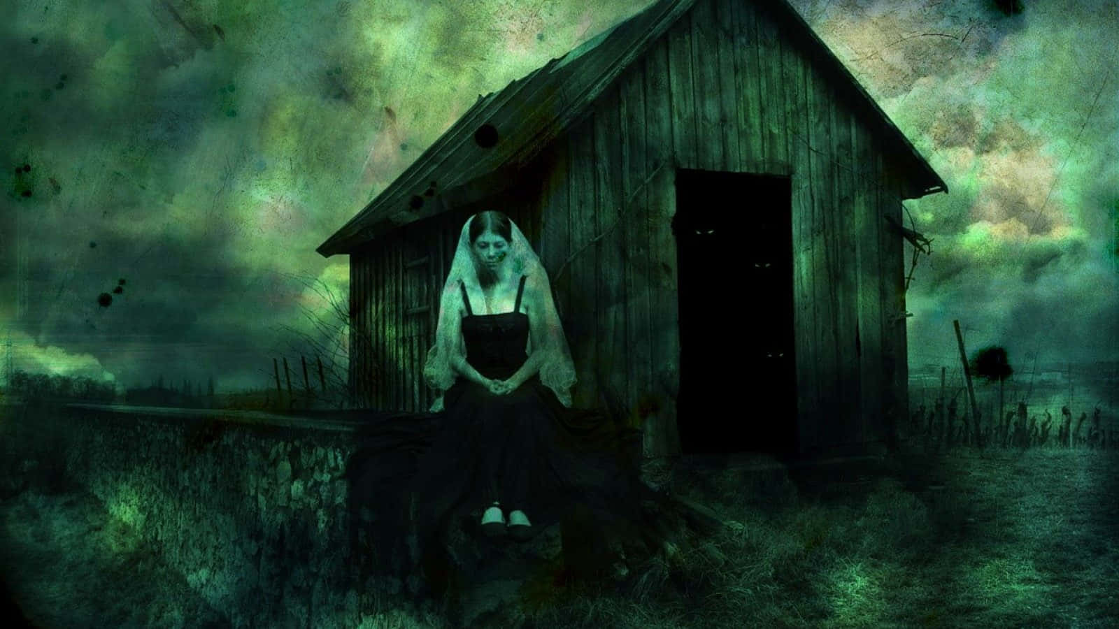 Imagemde Casa Assombrada Com Vestido De Fantasma.
