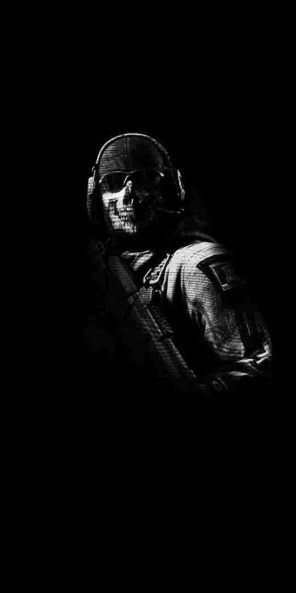 Ghost In Grayscale Call Of Duty Phone Wallpaper