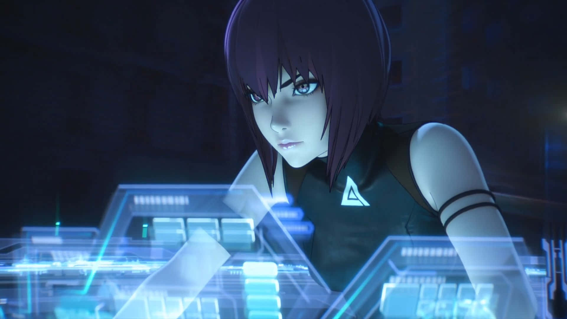 Unavista De Cerca Del Logicoma De Ghost In The Shell Fondo de pantalla