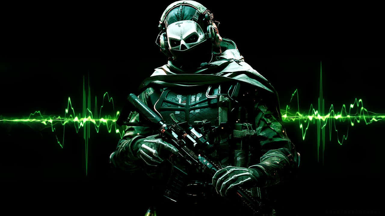 Ghost M W2 Green Pulse Background Wallpaper