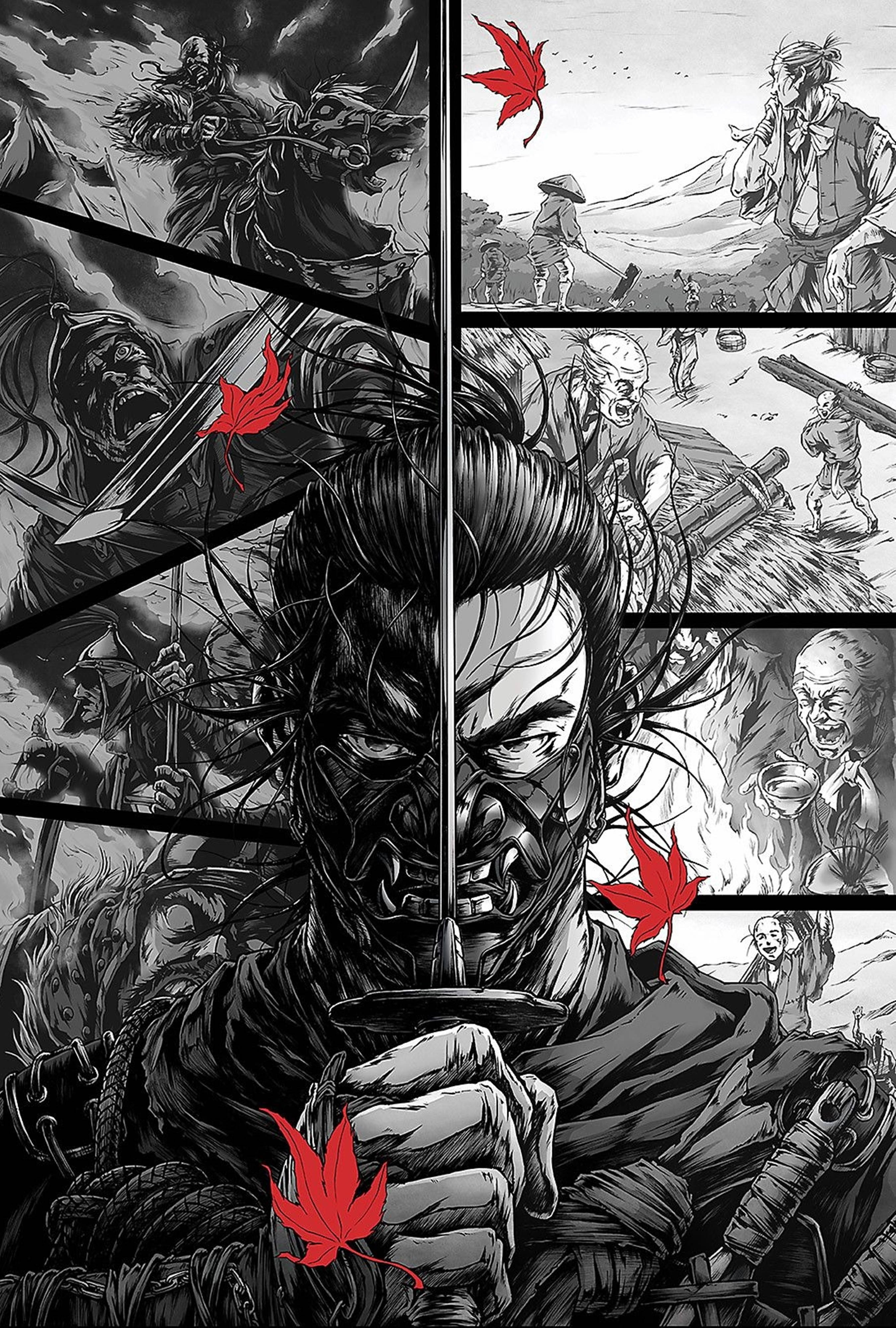 Ghost Of Tsushima Comic Art 4k Background