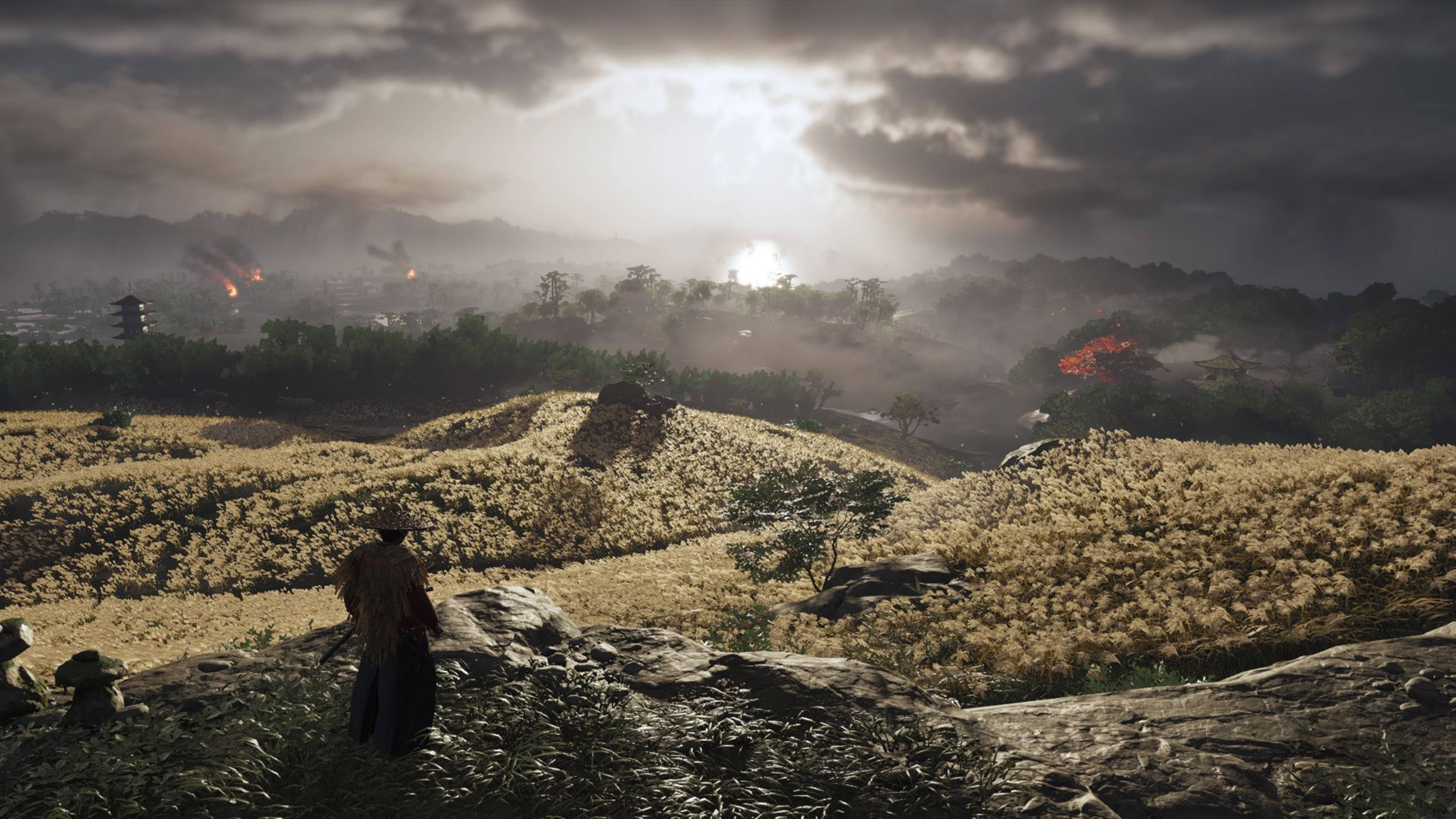 Ghost Of Tsushima Ryuzo Overlooking The Hills 4k Picture