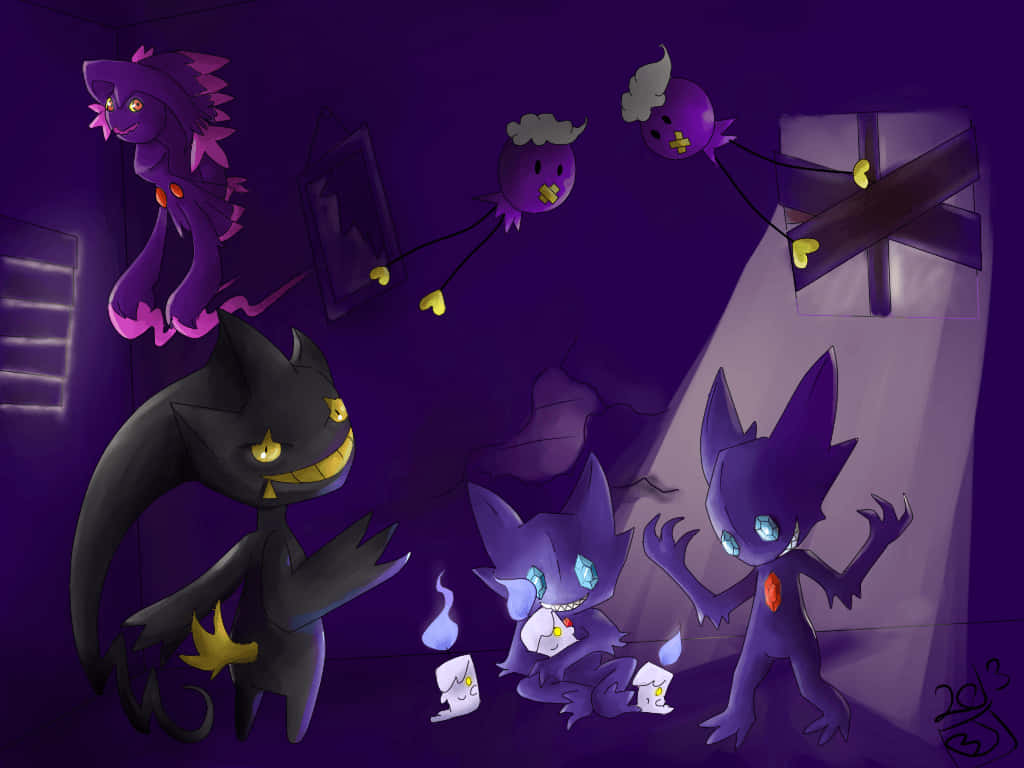 Caption: The Ghastly World of Ghost-type Pokémon Wallpaper