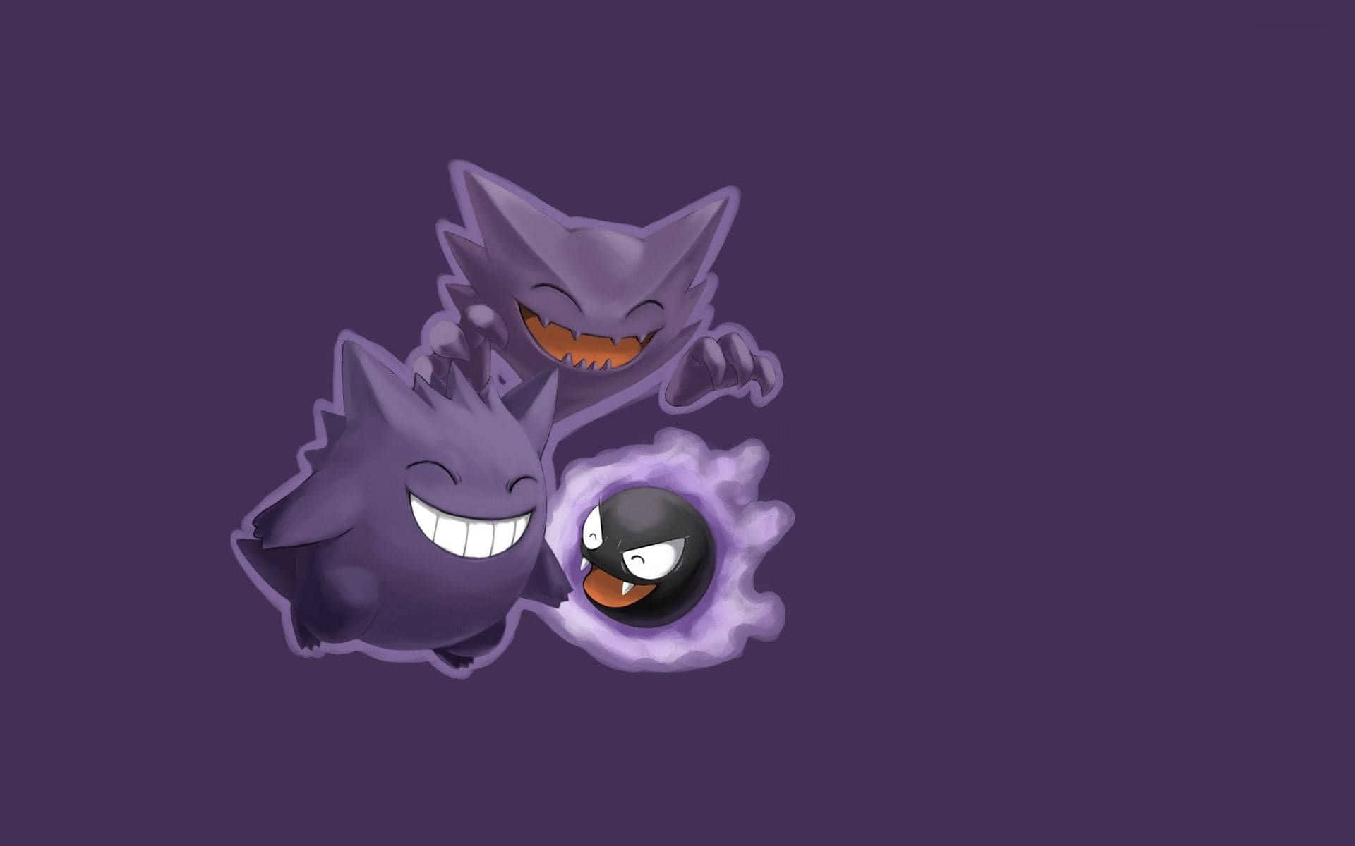 Wallpaper : pokemon, black, Gengar, purple, ghost 1920x1200