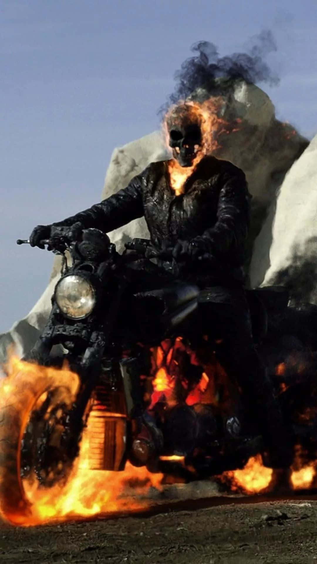 ghost rider bike on fire wallpapers