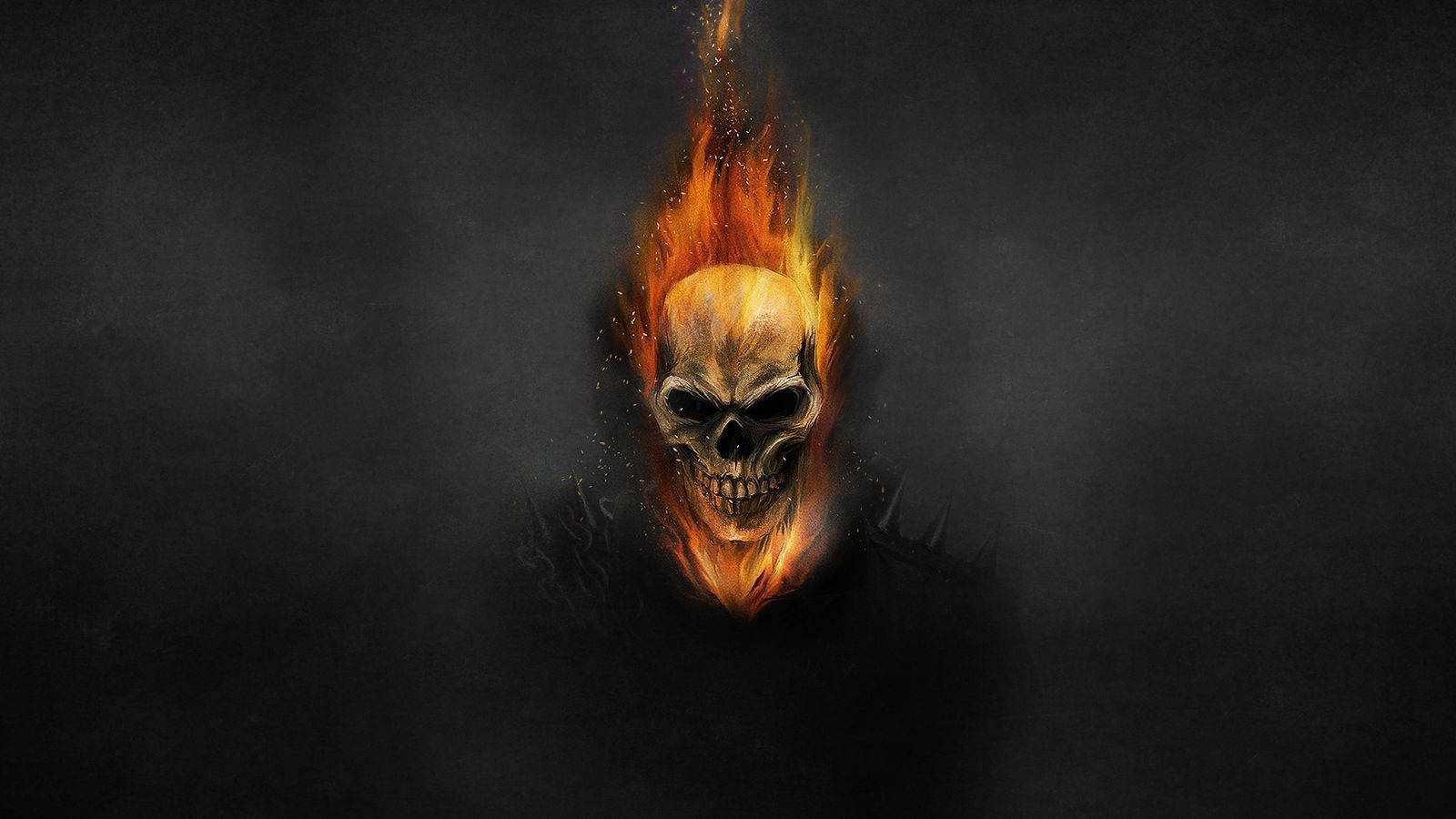 Ghost Rider Burning Skull Background