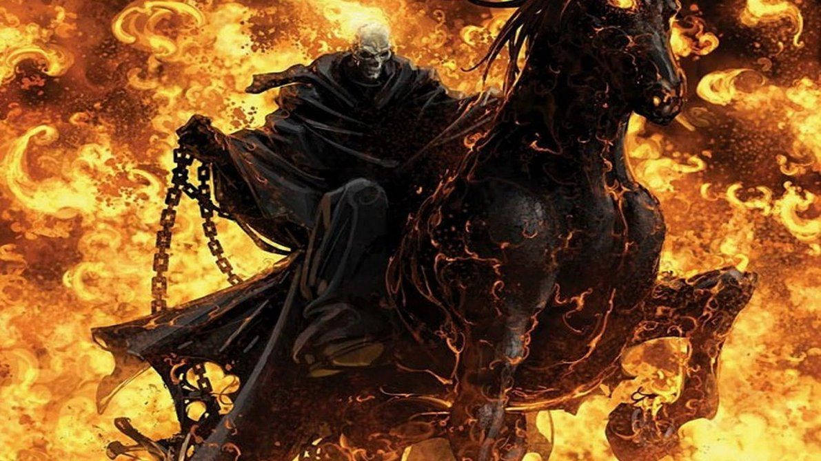 Ghost Rider Flaming Dark Horse Background