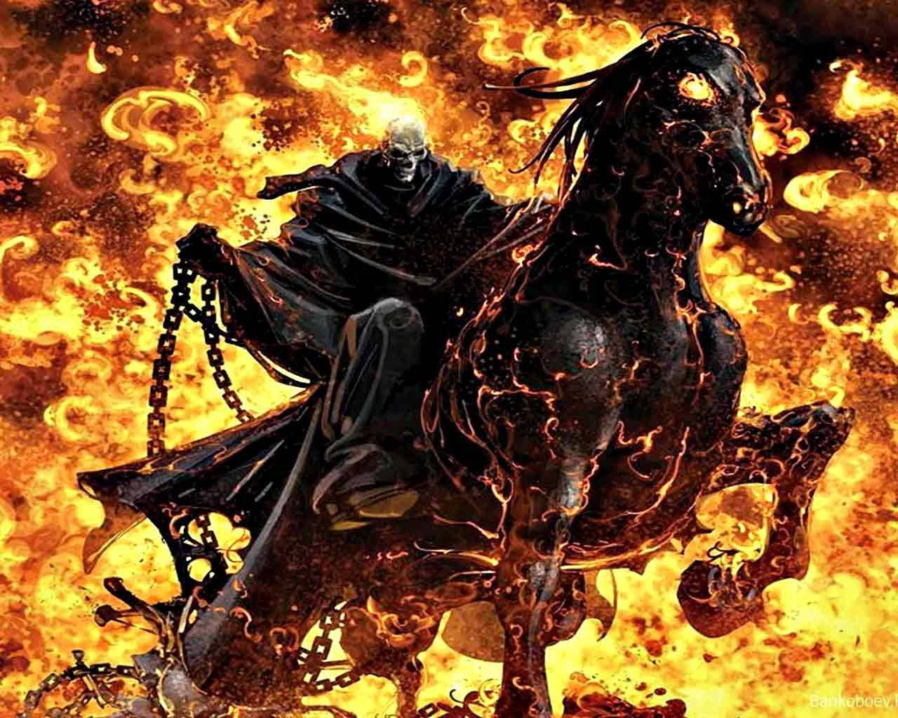 Ghost Rider & His Dark Horse Wallpaper