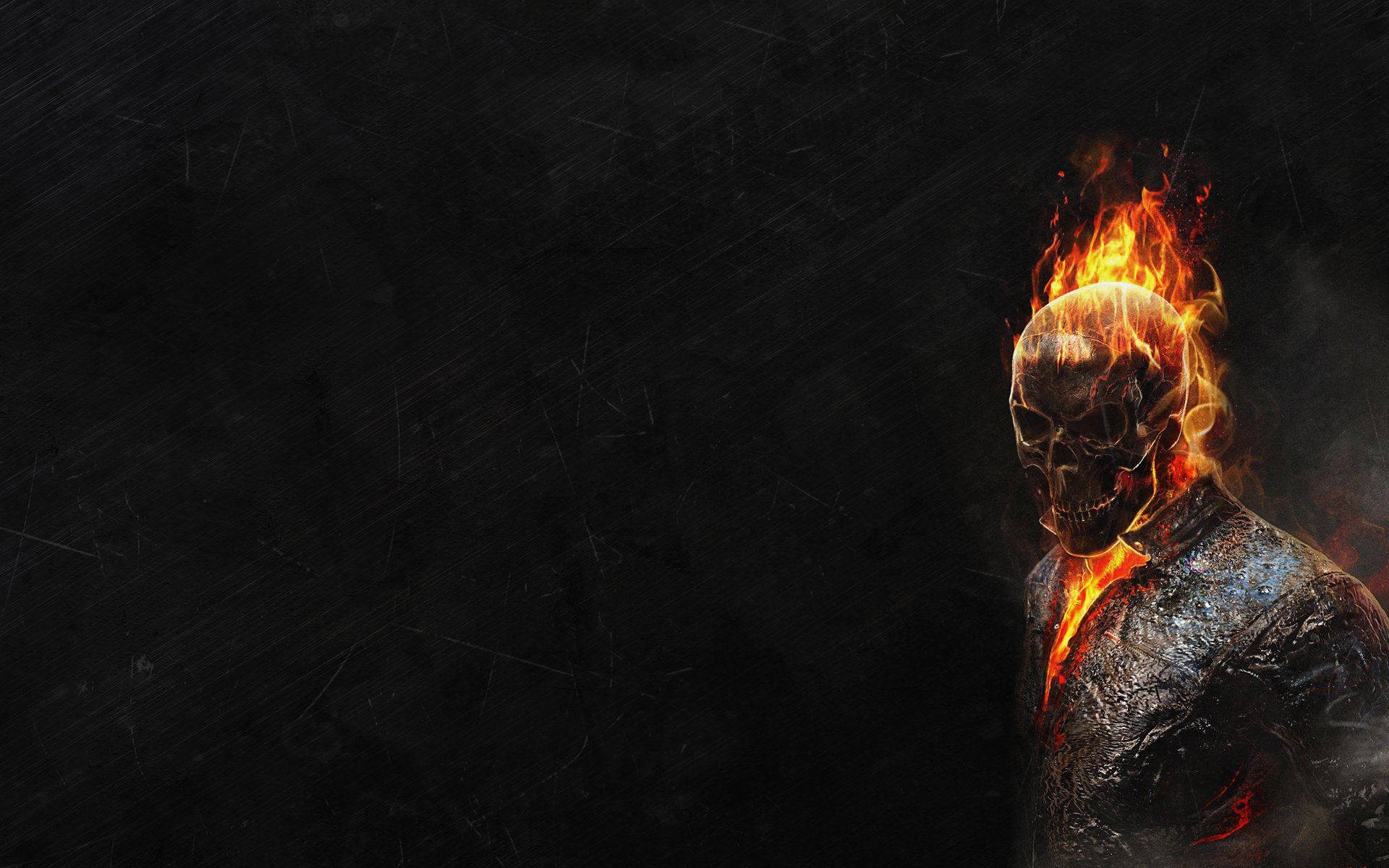Ghost Rider Skull Fire Hd Background