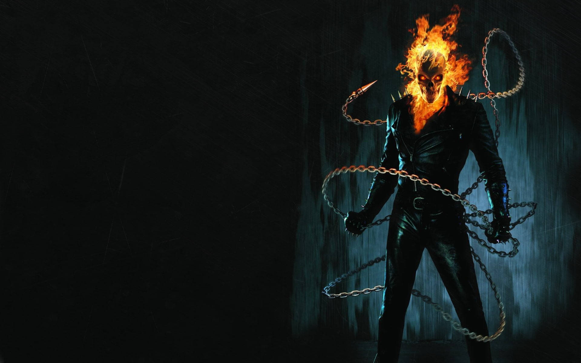 Ghost Rider With Chains Skeleton Desktop Background