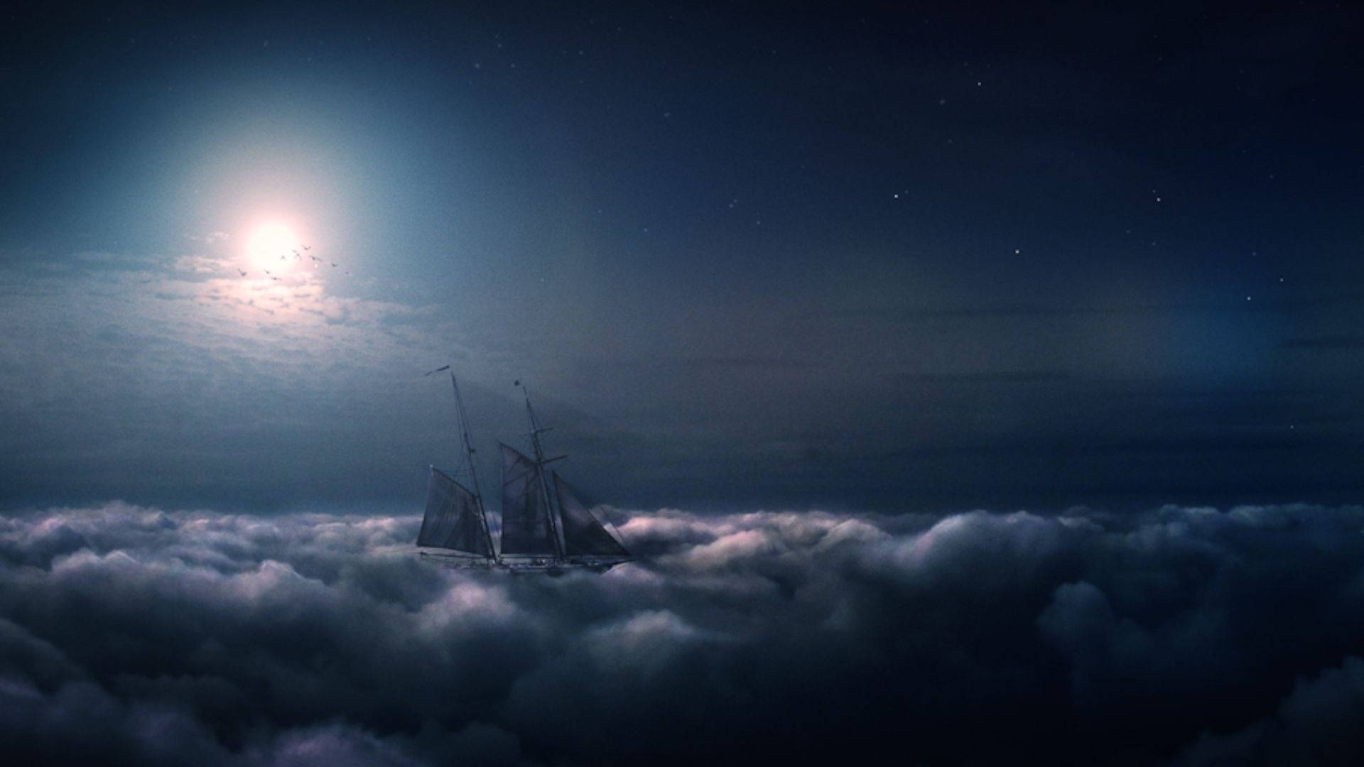 Ghost Ship On Clouds